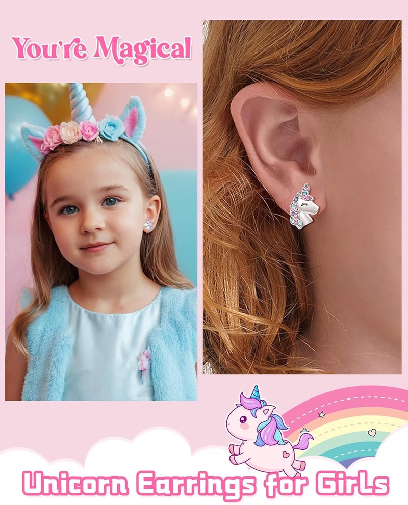 UNGENT THEM Hypoallergenic Unicorn Stud Earrings for Granddaughter Daughter Niece-Magical Kindergarten Graduation Valentines Christmas Birthday Gifts - Image 2